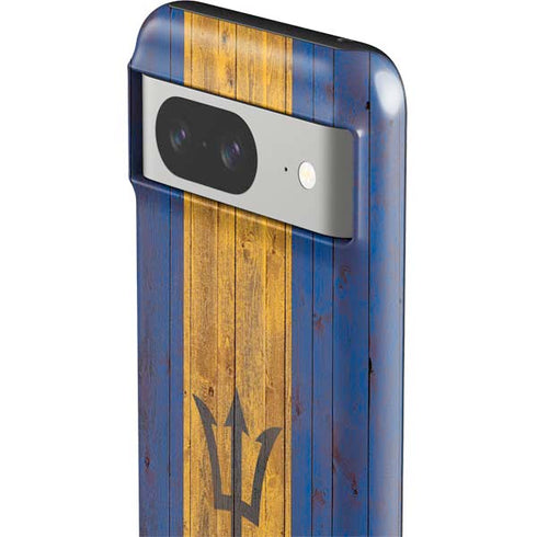 Barbados Flag Dark Wood Google Pixel 8 Impact Case